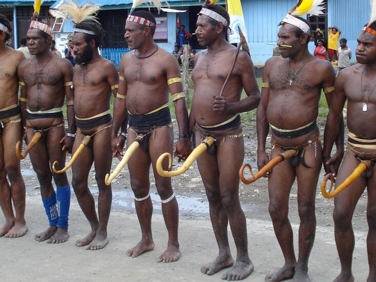 Papua mit vergrößerten Mitgliedern