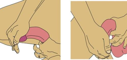 Beugung des Penis zur Vergrößerung